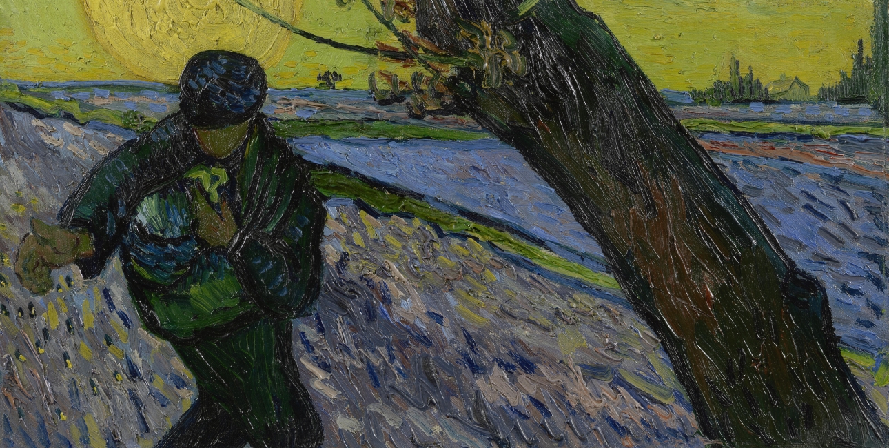 Van Goghs maleri: Sower at sunset,