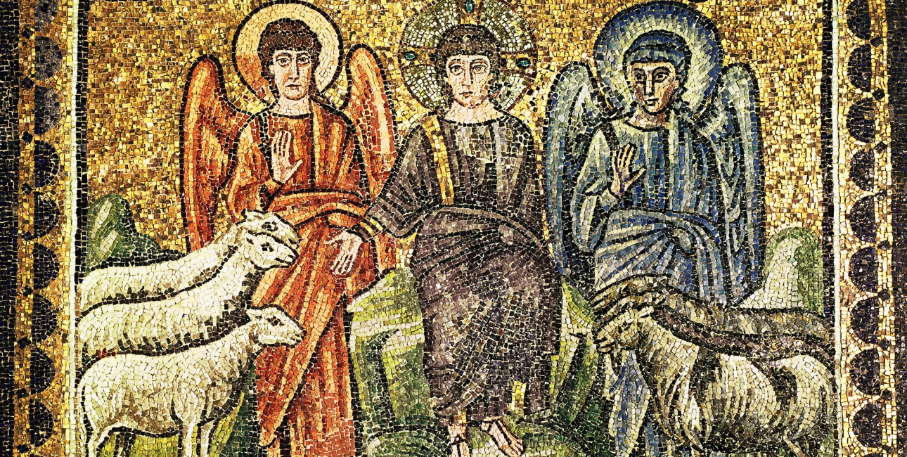 Skille fårene fra bukkene. Mosaik fra  Sant'Apollinare Nuovo i Ravenna, 500-tallet. Foto: Akg-Images/Ritzau Scanpix