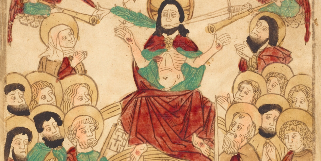 Dommedag. Illustration: Koloreret træsnit, ca. 1460, Tyskland. Kilde: National Gallery of Art.