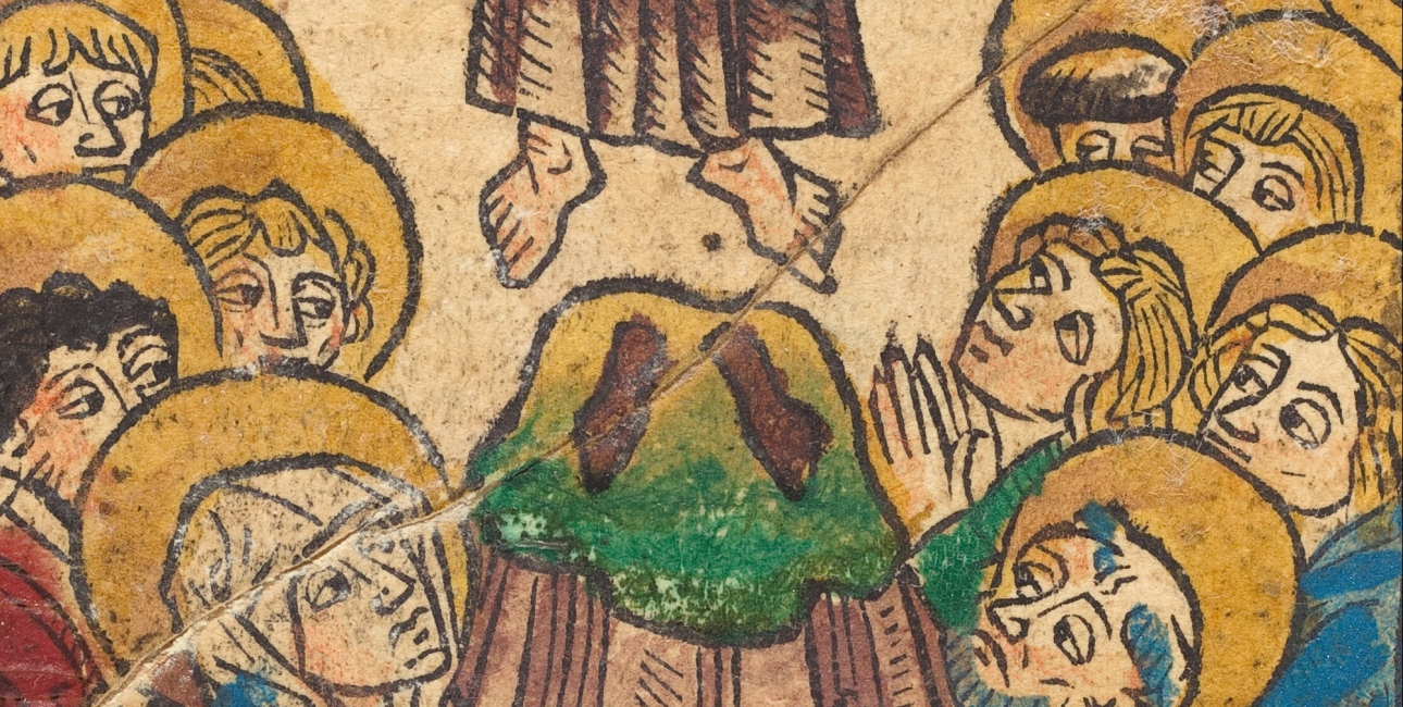 Kristi himmelfart. Tysk træsnit fra ca. 1490. Kilde: Rosenwald Collection, National Gallery of Art.