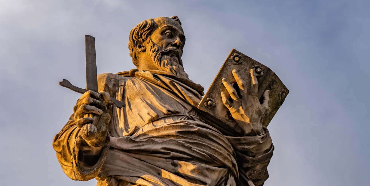 Paulus-statue ved Ponte Sant'Angelo i Rom, ca. 1464. © Artur Bogacki / Shutterstock.