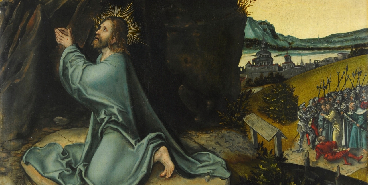 Jesus i Getsemane Have. Maleri af Lucas Cranach den Ældre og værksted, ca. 1540. Kilde: Wikimedia Commons.