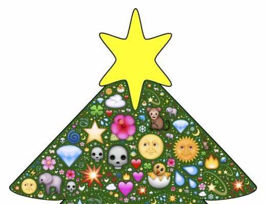 Julen illustreres med emojis.