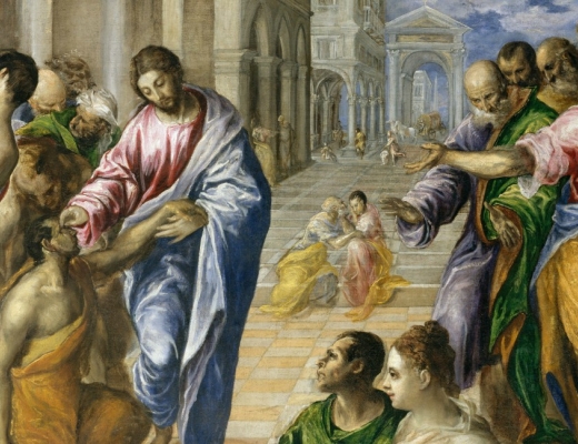 Kristus healer den blinde. 