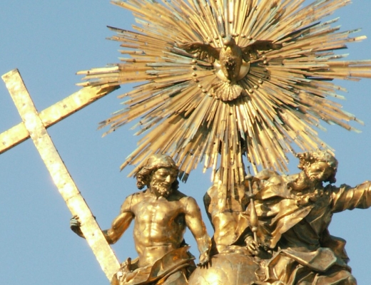 Statue af den hellige Treenighed. Findes på toppen af "The holy Trinity Column i Olomouc, Tjekkiet.
