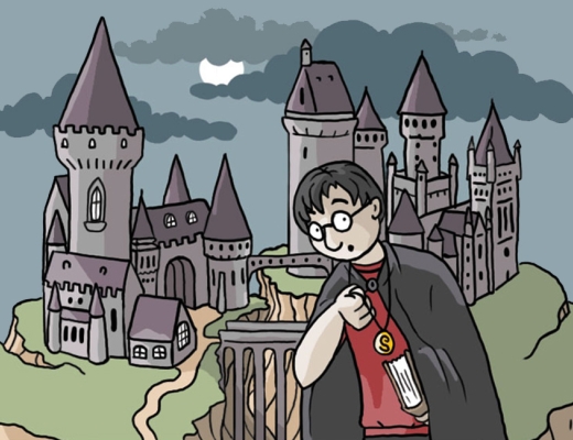 Harry Potter og Hogwarts. Illustreret af Marie Dyekjær Eriksen