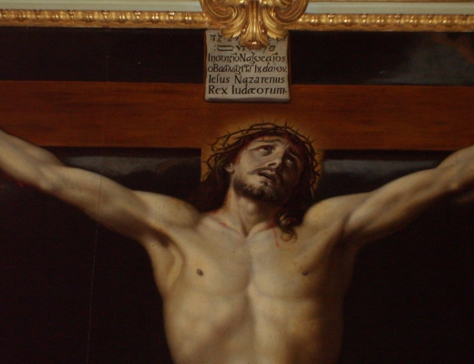 I Pullmans bog er det skurken Kristus, der forråder sin bror Jesus til pinsler og død. Maleriet "La Crucifixion" er malet af Philippe de Champaigne. Foto: Wikimedia Commons