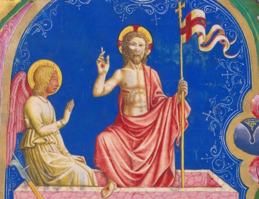 Opstandelsen. Miniature af Domenico Pagliarolo, 1400-tallet. Kilde Wikimedia Commons.