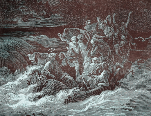 Stormen på søen. Illustration af Gustave Dore. Kilde: Shutterstock / Nicku.