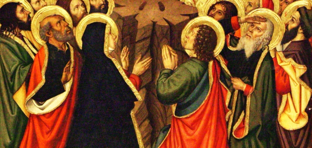 Med Kristi himmelfart er Jesus ikke længere bundet til en bestemt lokalitet eller en bestemt tid. Himlen er tæt på alle mennesker alle steder og til alle tider. Maleriet er et udsnit af en altertavle, af Jaume Huguet, 1464-1475, som hænger i "The Catedral of Saint Mary of Tortosa", Spain.
