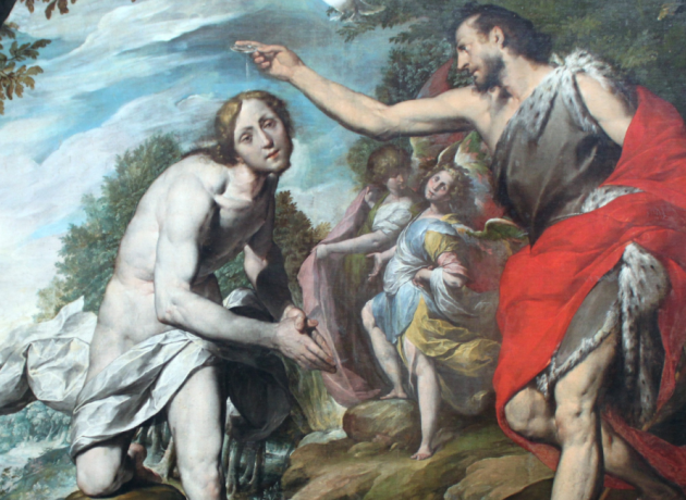 Jesus og Johannes Døberen - Giovanni Battista Crespi